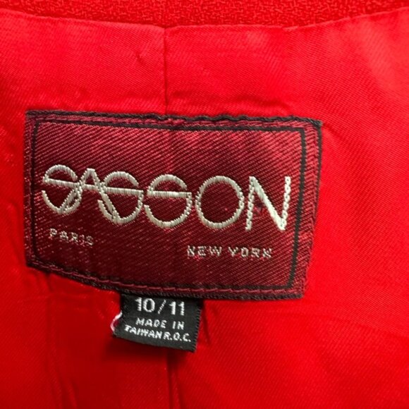 SASSON Vintage 1980 Wool Cropped Blazer Jacket Bolero Lightweight Button Satin - Picture 12 of 16